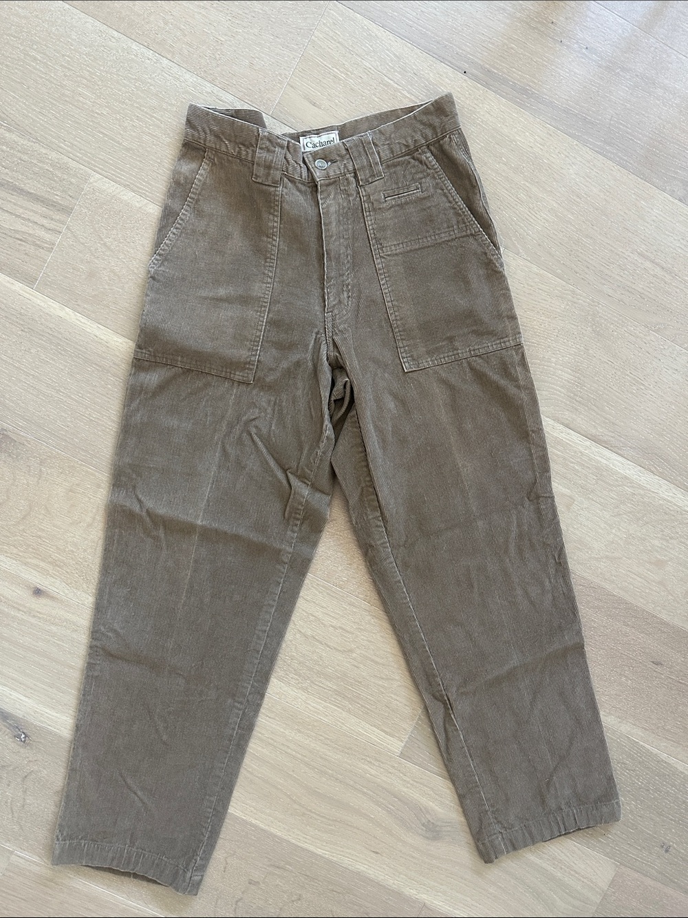 Vintage Cacharel Corduroy Carpenter Pants 30 High Rise 90s Workwear